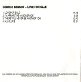 George Benson - Love For Sale (CD) Image